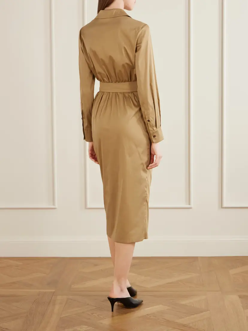 Max Mara Mxbeta Cotton-blend Poplin Midi Shirt Dress | Thumbnail 4