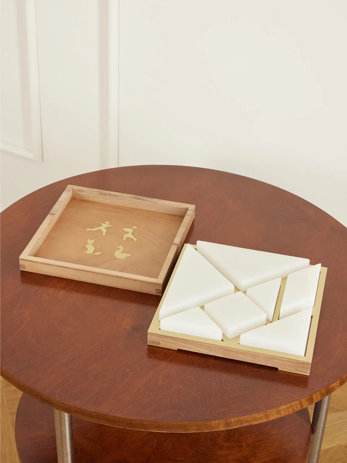 Brunello Cucinelli Wood And Onyx Tangram Game