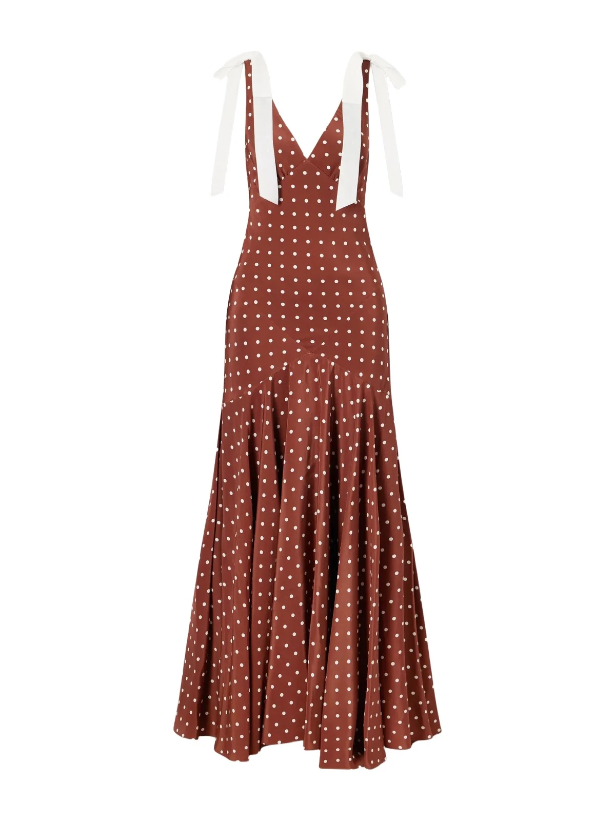 Polka-dot Silk-crepe Midi Dress