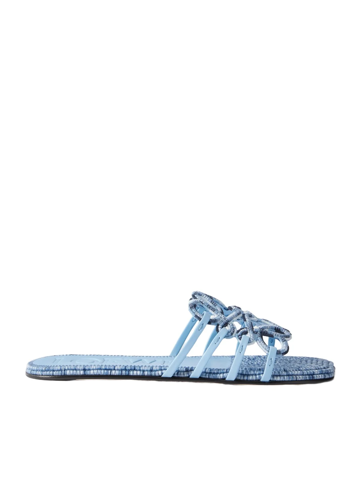 + Paula's Ibiza Leather-trimmed Embroidered Canvas Slides