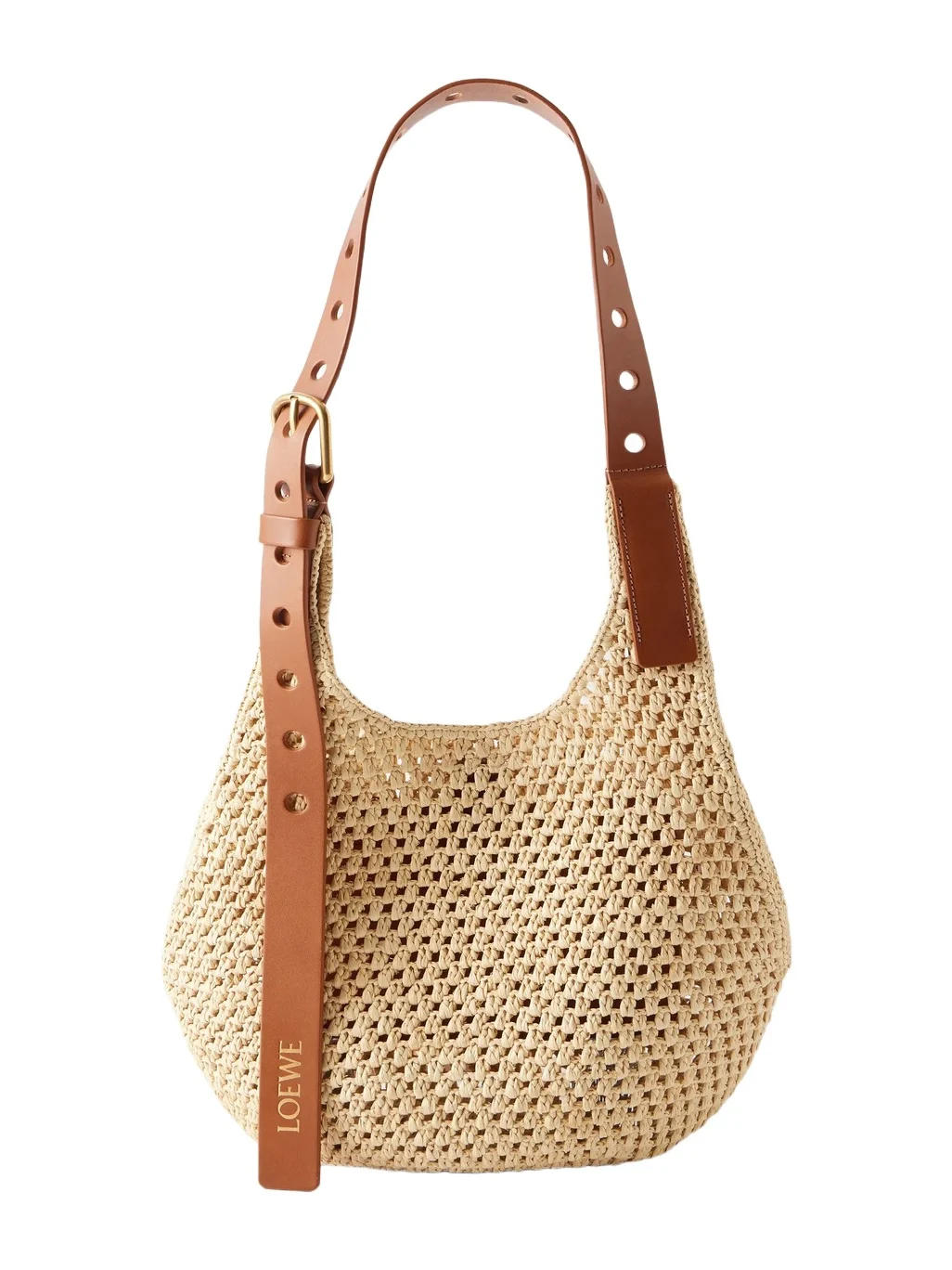 + Paula's Ibiza The Punch Hole Leather-trimmed Raffia Shoulder Bag + Paula's Ibiza The Punch Hole Leather-trimmed Raffia Shoulder Bag