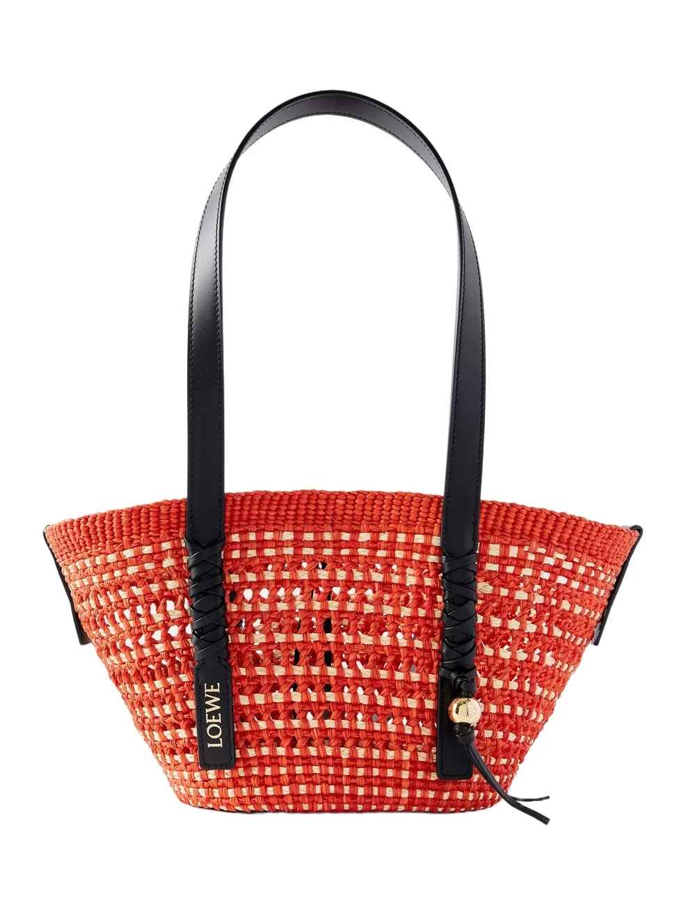Loewe + Paula's Ibiza Braid Basket Small Leather-trimmed Raffia Shoulder Bag