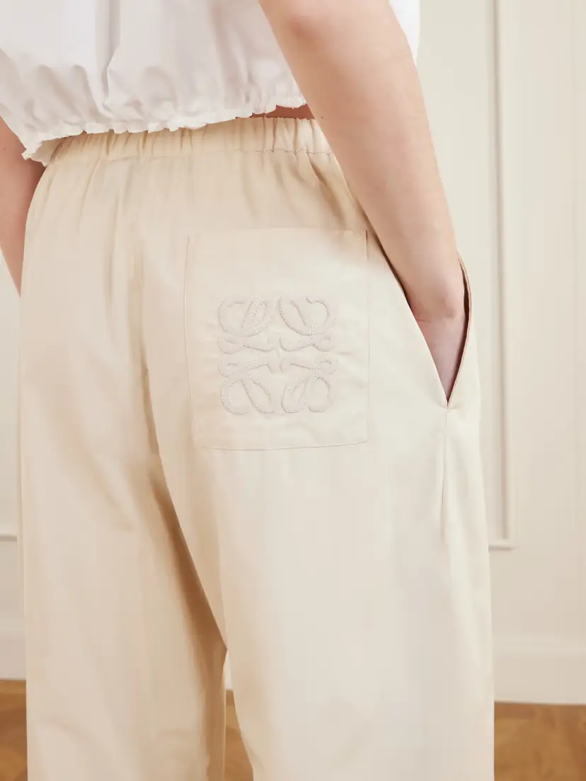 Loewe + Paula’s Ibiza Pleated Cropped Cotton Wide-leg Pants | Thumbnail 5 Loewe + Paula’s Ibiza Pleated Cropped Cotton Wide-leg Pants | Thumbnail 5