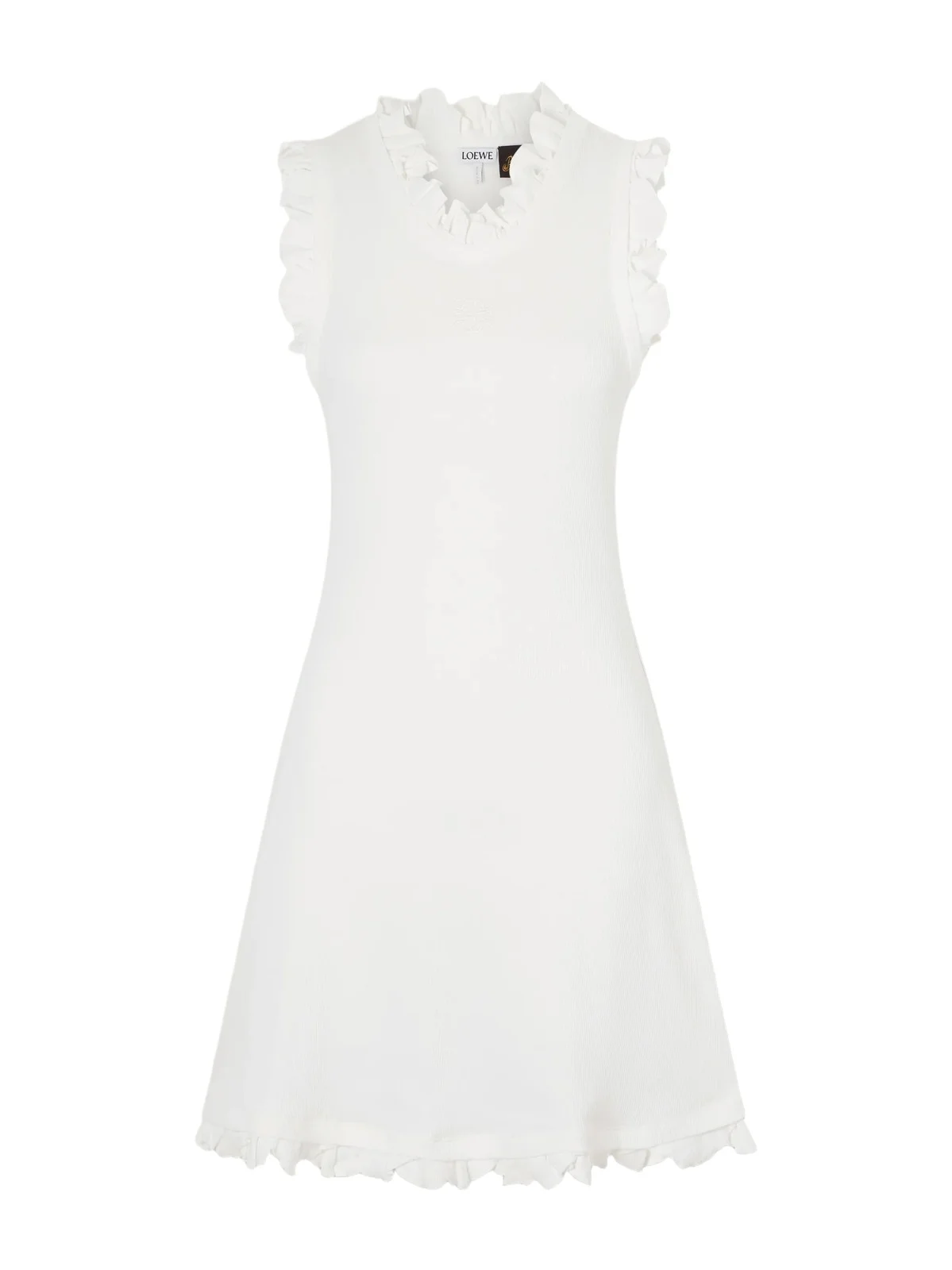 + Paula’s Ibiza Ruffled Cotton-blend Mini Dress + Paula’s Ibiza Ruffled Cotton-blend Mini Dress