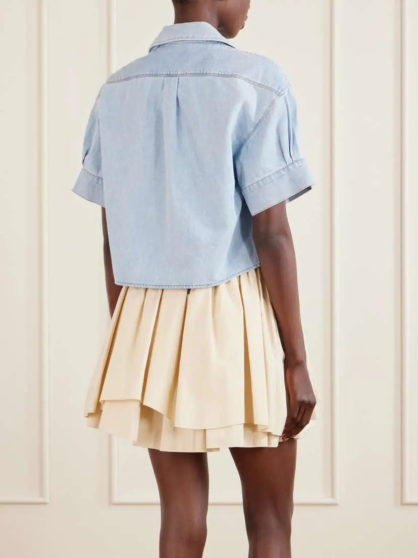 Loewe + Paula’s Ibiza Anagram Embroidered Cropped Denim Shirt | Thumbnail 3 Loewe + Paula’s Ibiza Anagram Embroidered Cropped Denim Shirt | Thumbnail 3