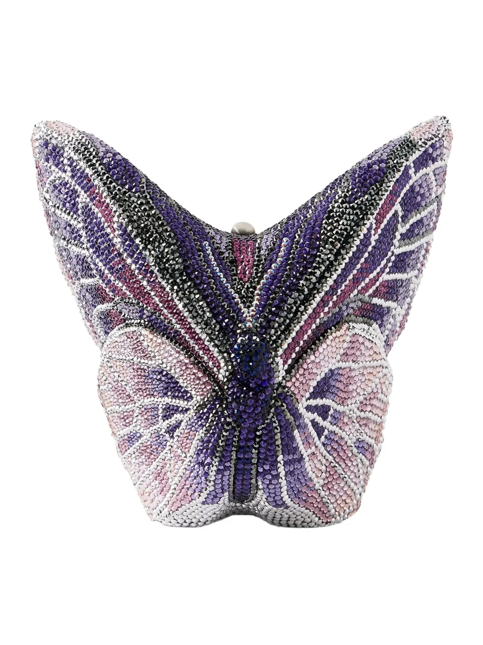Butterfly Crystal-embellished Silver-tone Clutch Butterfly Crystal-embellished Silver-tone Clutch