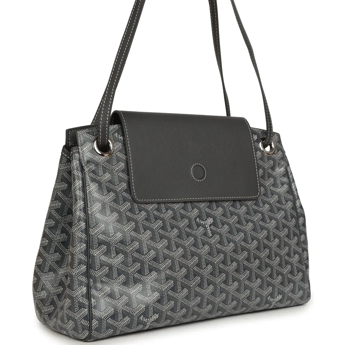 goyard Goyard Goyardine Canvas Grey Rouette Souple Bag Palladium Hardware | Thumbnail 2 goyard Goyard Goyardine Canvas Grey Rouette Souple Bag Palladium Hardware | Thumbnail 2