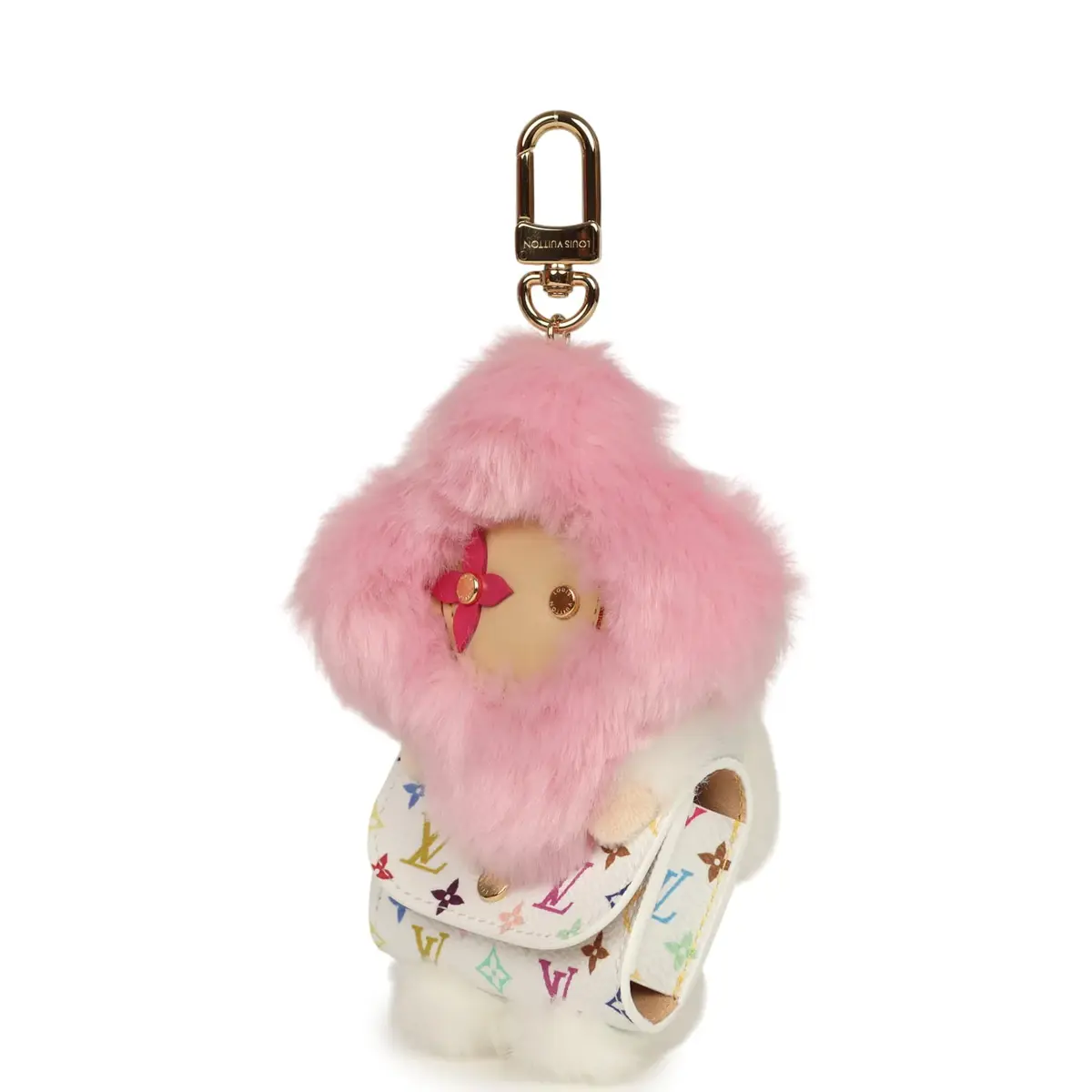 Louis Vuitton Louis Vuitton X Takashi Murakami Vivienne Cuddle Bag Charm Pink and White Monogram Multicolored Canvas Gold Hardware | Thumbnail 5 Louis Vuitton Louis Vuitton X Takashi Murakami Vivienne Cuddle Bag Charm Pink and White Monogram Multicolored Canvas Gold Hardware | Thumbnail 5