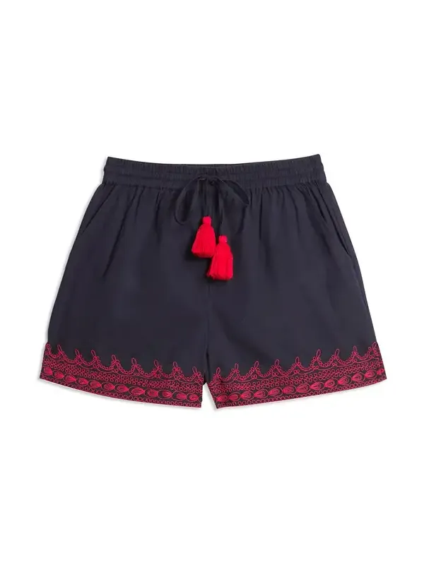 Milly Franco'S Shorts Blue Maroon Emb Milly Franco'S Shorts Blue Maroon Emb