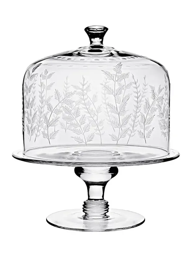 William Yeoward Crystal Fern Cake Stand & Dome