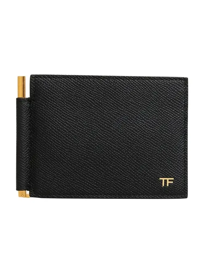 Tom Ford Men's Leather T-Line Money Clip Wallet