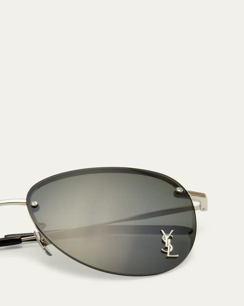 Saint Laurent Unisex Mask Mirrored Shield Metal Sunglasses | Thumbnail 3 Saint Laurent Unisex Mask Mirrored Shield Metal Sunglasses | Thumbnail 3