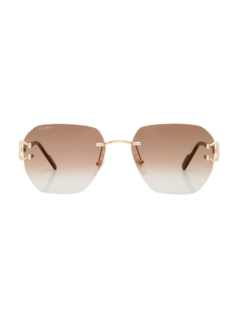 Cartier Rimless Square Metal Sunglasses