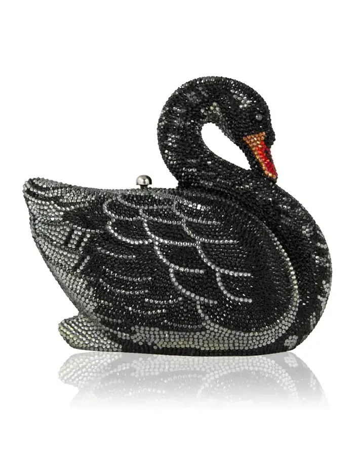 Judith Leiber Couture Swan Crystal Minaudiere