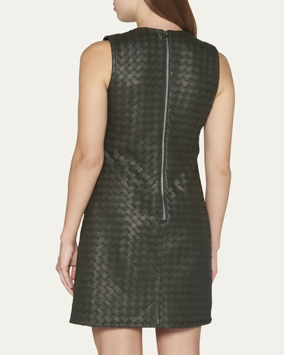 Bottega Veneta Leather Intrecciato Weave Mini Dress | Thumbnail 3 Bottega Veneta Leather Intrecciato Weave Mini Dress | Thumbnail 3