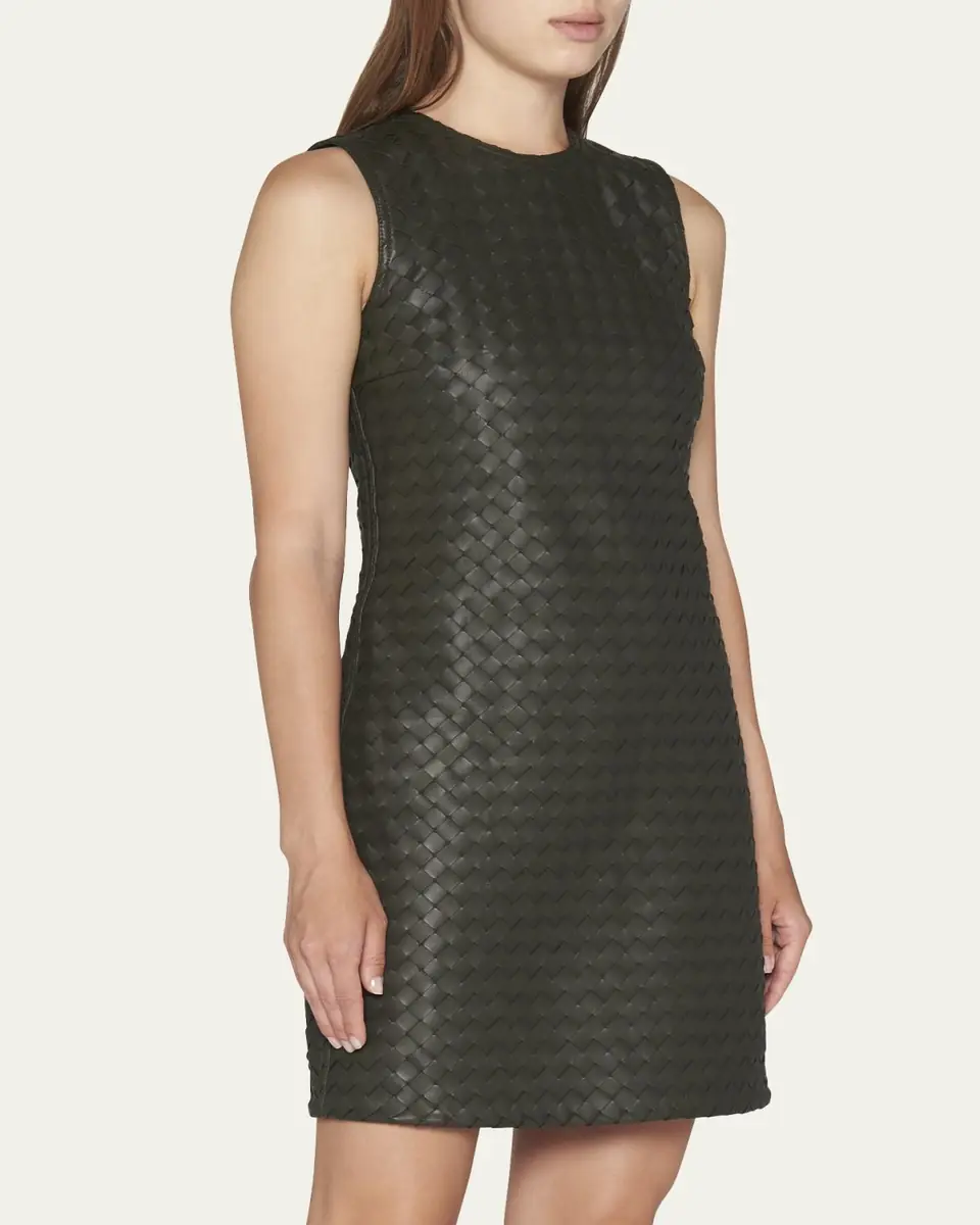 Bottega Veneta Leather Intrecciato Weave Mini Dress | Thumbnail 4 Bottega Veneta Leather Intrecciato Weave Mini Dress | Thumbnail 4