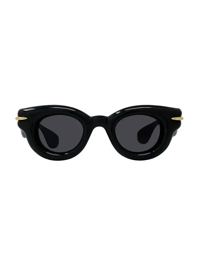 Men's Inflated Pantos Acetate-Nylon Round Sunglasses