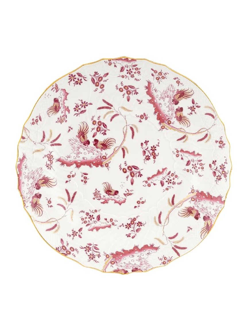 GINORI 1735 Oro Di Doccia Magenta Round Flat Plate
