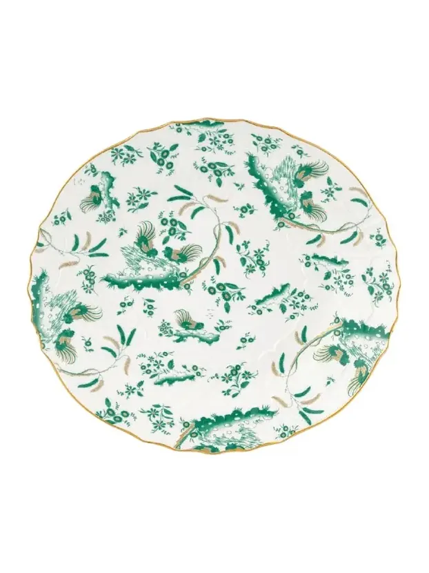 GINORI 1735 Oro di Doccia Large Round Platter, Giada
