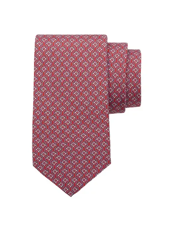 Men's Tetris-Print Silk Tie