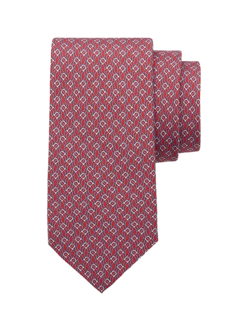 Men's Tetris-Print Silk Tie