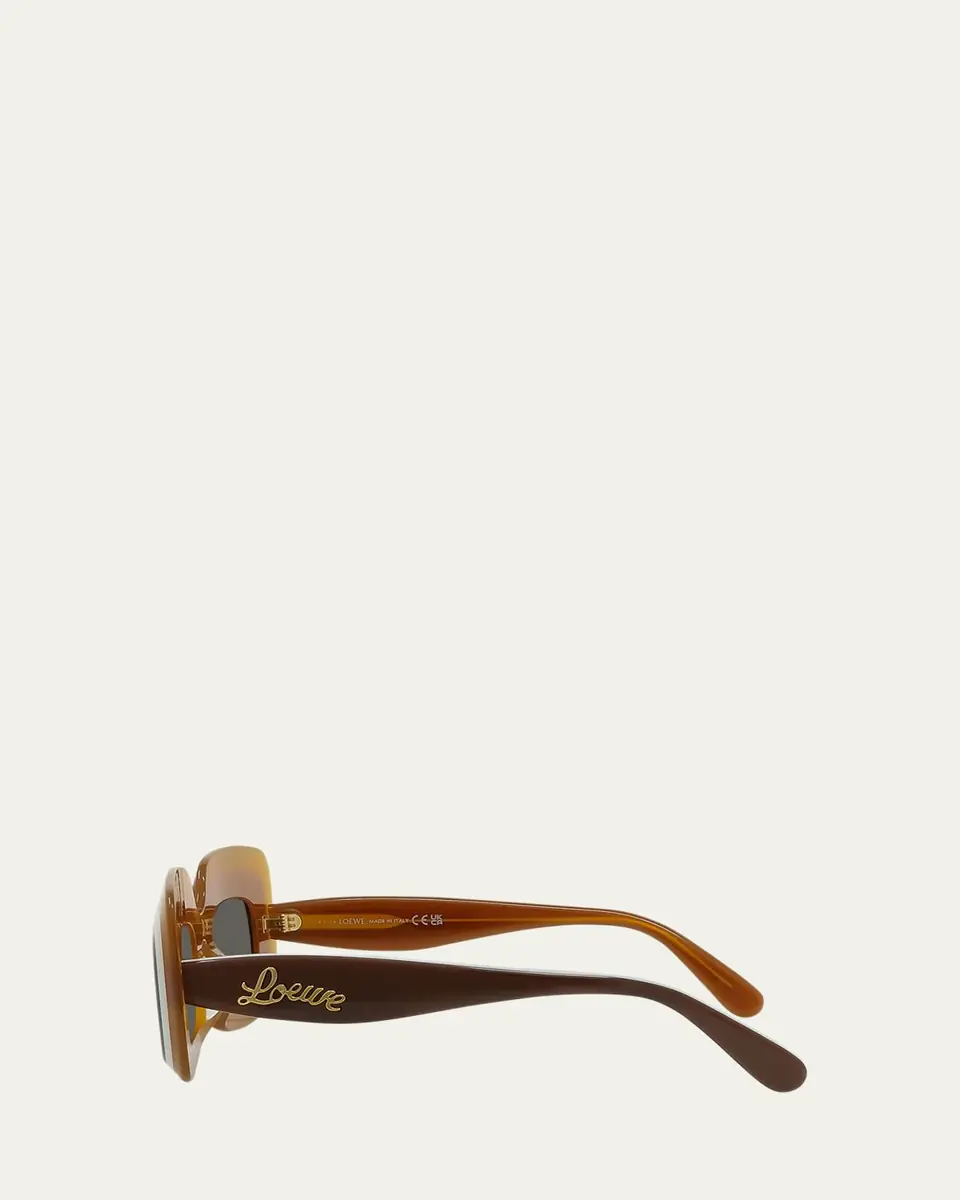 Loewe Multicolor Curved Logo Acetate Rectangle Sunglasses | Thumbnail 3