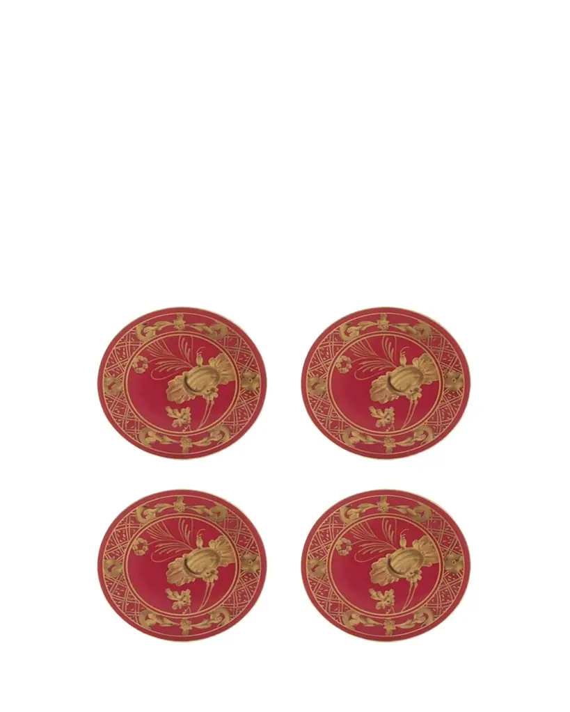 GINORI 1735 Oriente Italiano Rubrum Coasters, Set of 4