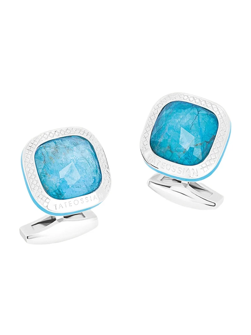 Men's Apatite Doppione Cushion Cufflinks Men's Apatite Doppione Cushion Cufflinks