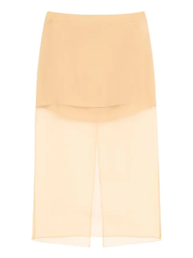 Sylkie Silk Organza Midi Skirt
