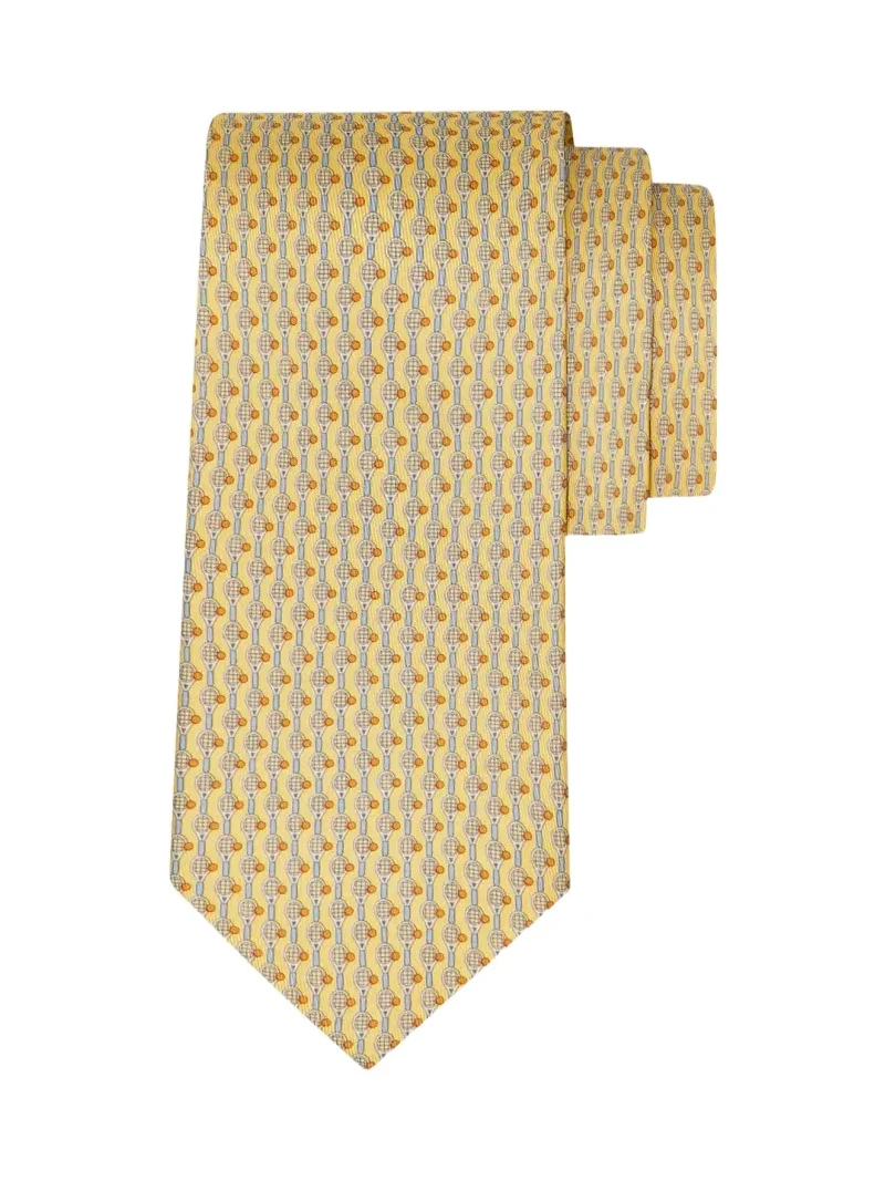 Men's Tennis-Print Silk Tie