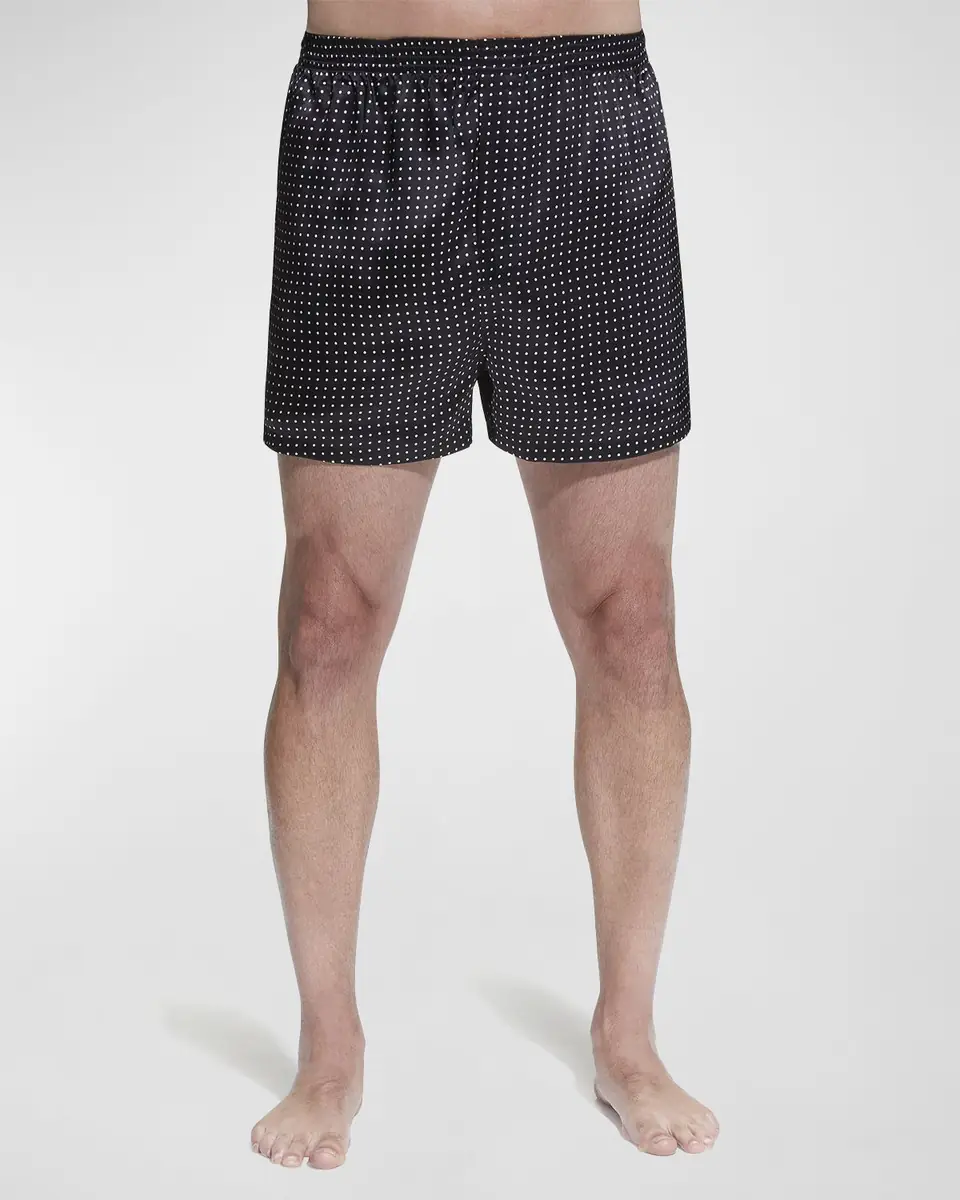 Majestic International Men's Dotted Silk Boxer Shorts | Thumbnail 2