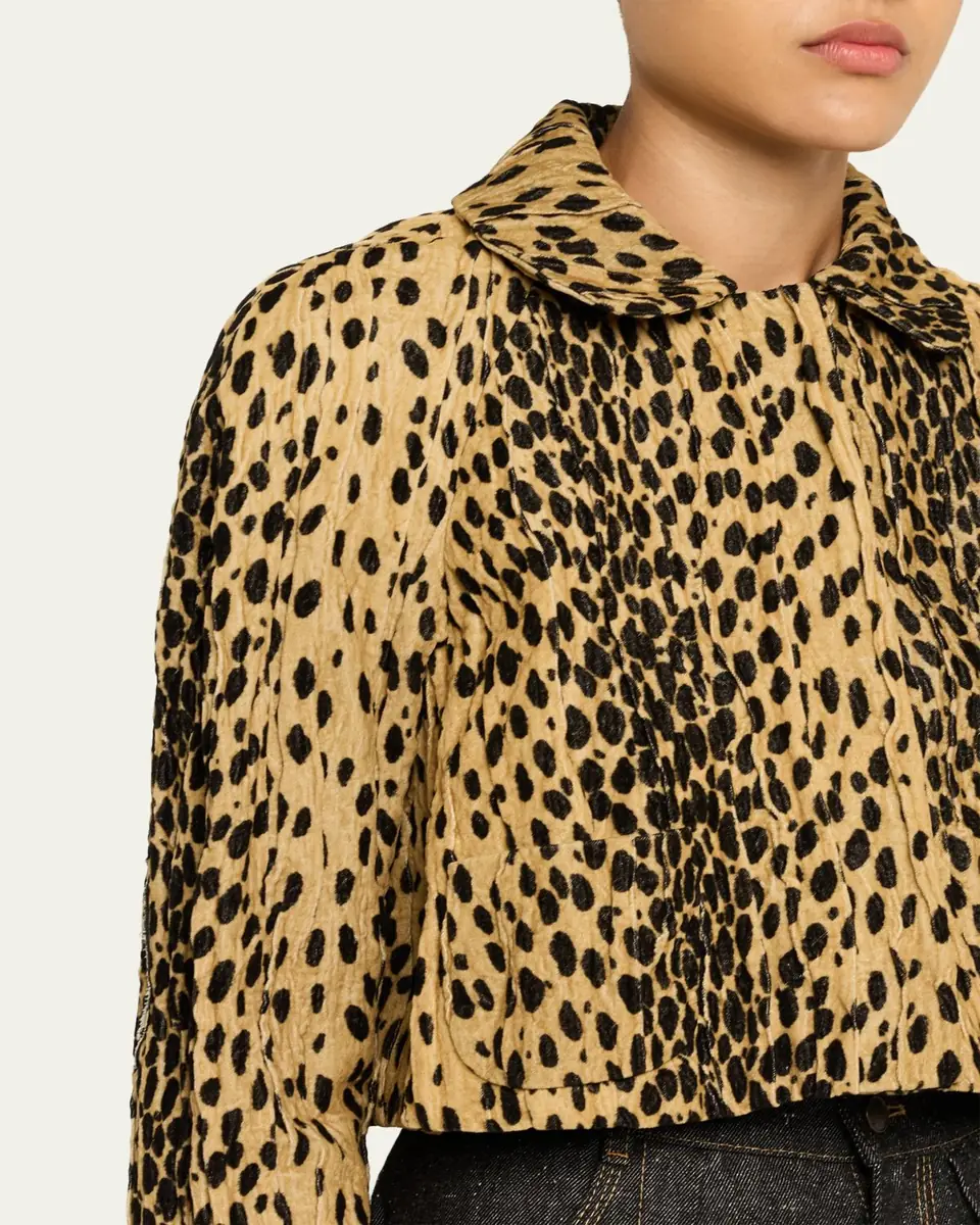 Nackiyé Pixie Cheetah-Print Velvet Crop Jacket | Thumbnail 5