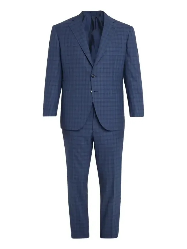 Men's Wool Windowpane Check Two-Piece Suit Men's Wool Windowpane Check Two-Piece Suit