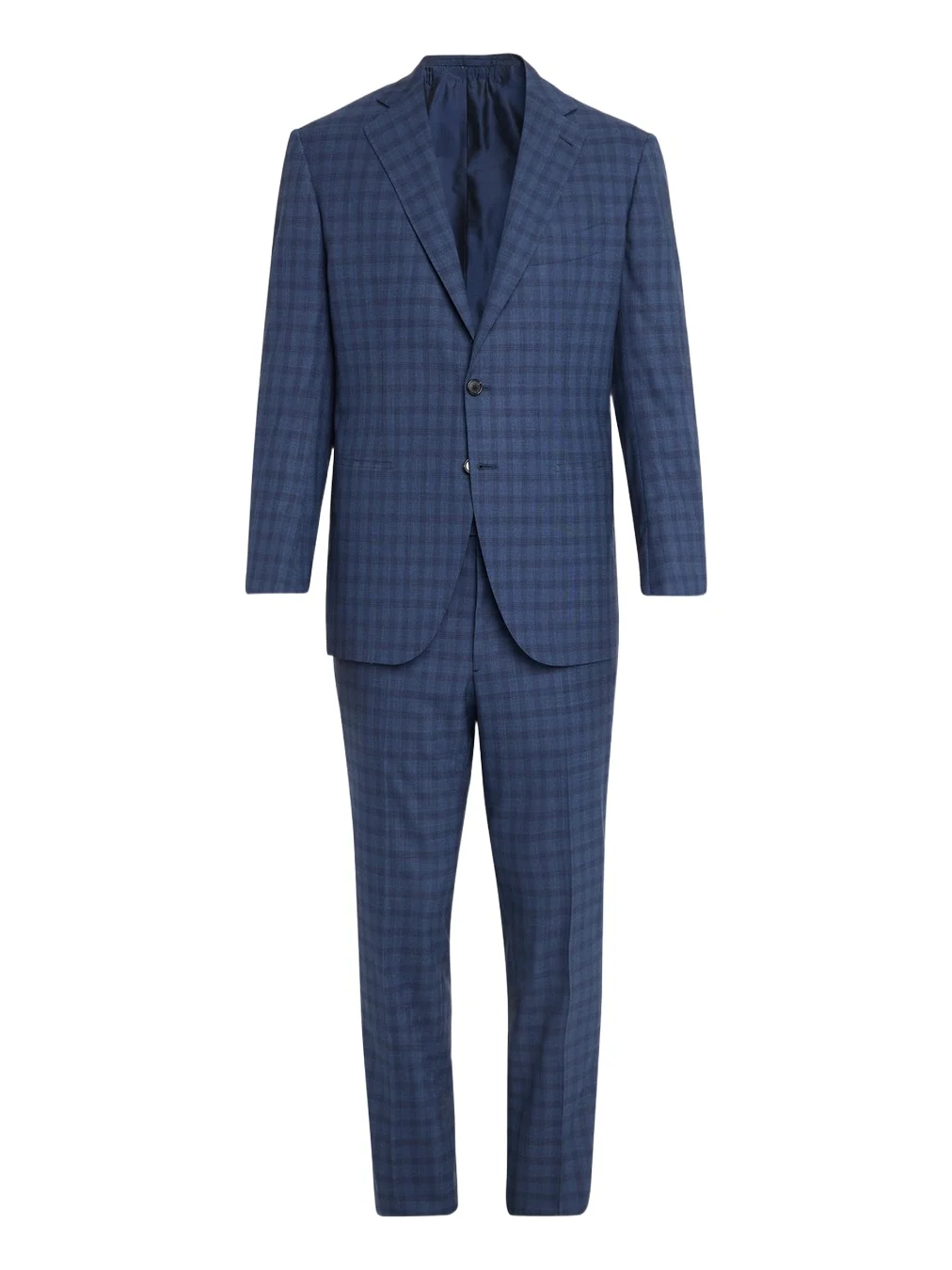 Men's Wool Windowpane Check Two-Piece Suit