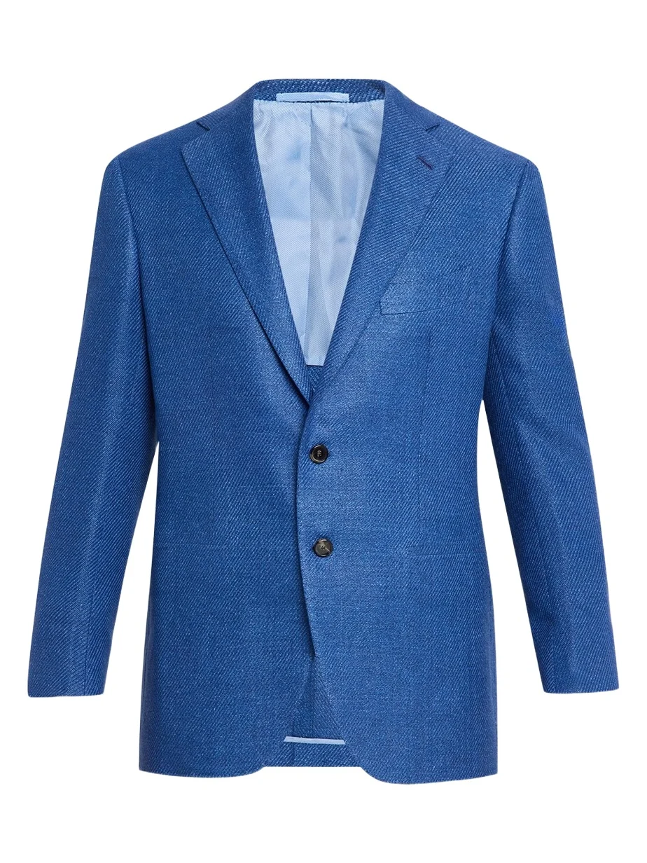Cesare Attolini Men's Tonal Herringbone Two-Button Jacket