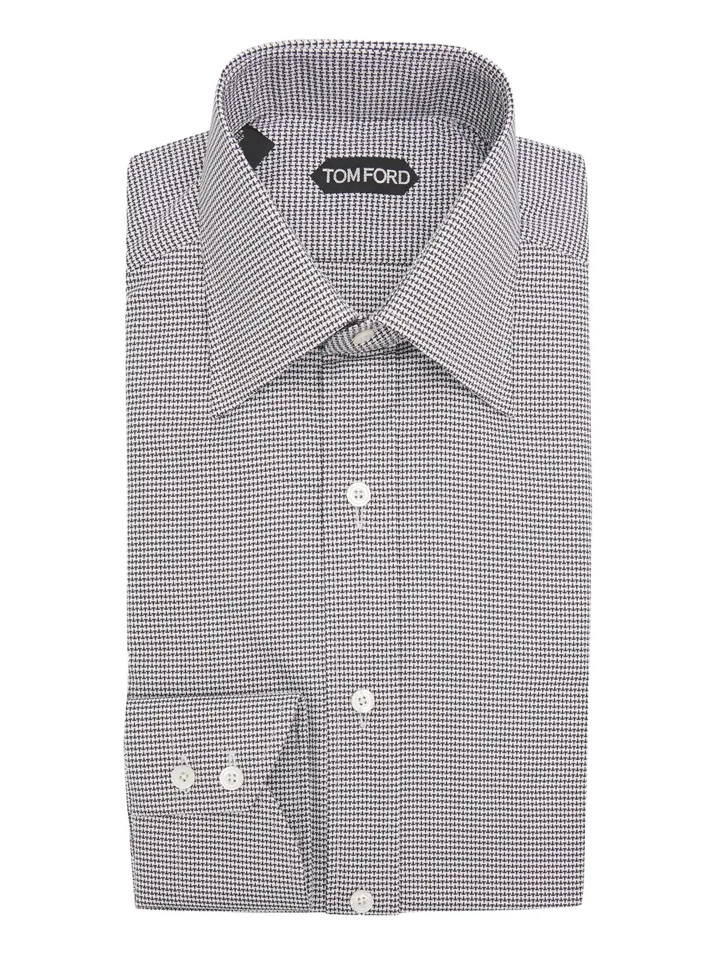 Tom Ford Men's Cotton Micro-Houndstooth Dress Shirt