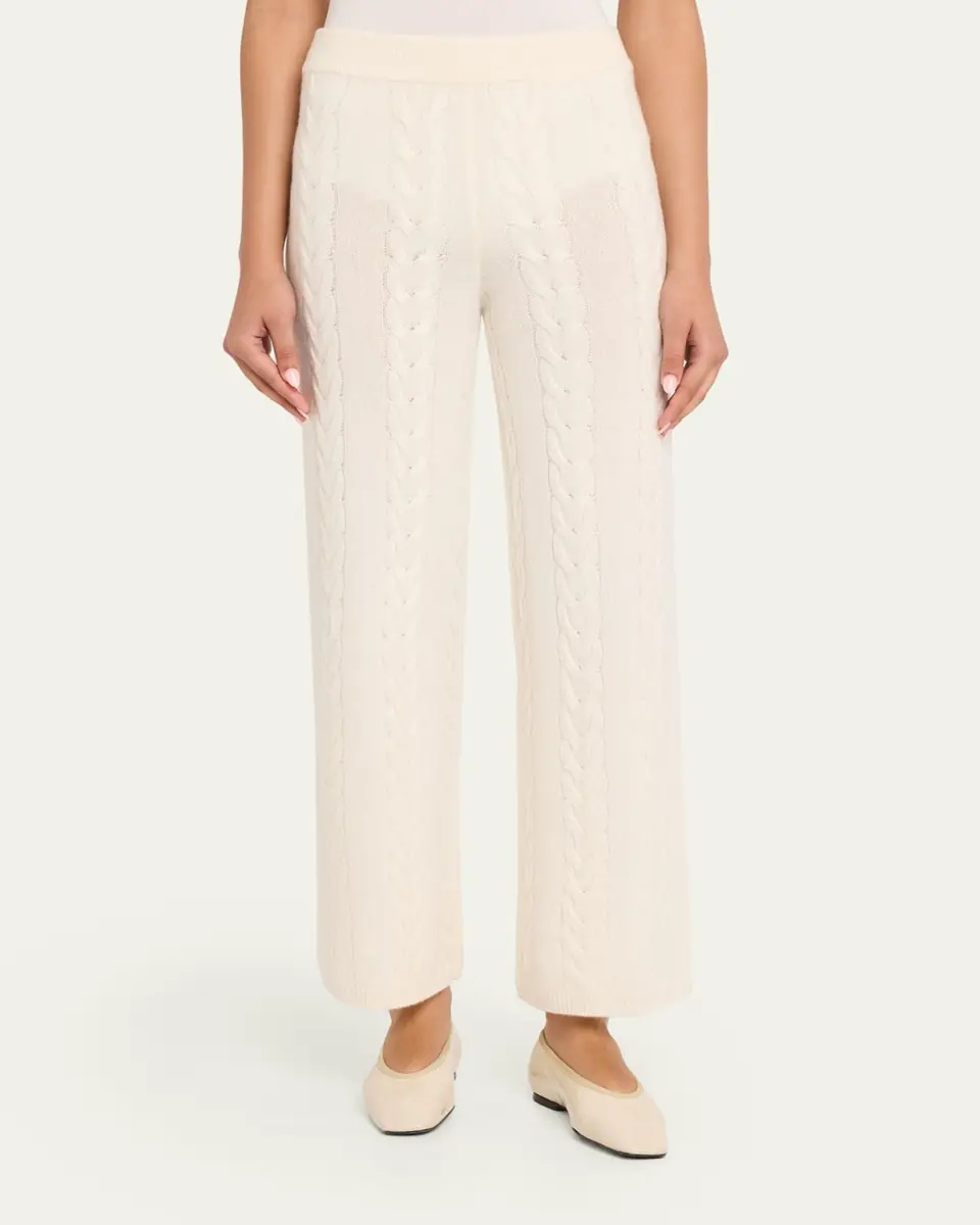 Lisa Yang Dagny Cashmere Cable-Knit Straight-Leg Ankle Trousers | Thumbnail 4 Lisa Yang Dagny Cashmere Cable-Knit Straight-Leg Ankle Trousers | Thumbnail 4