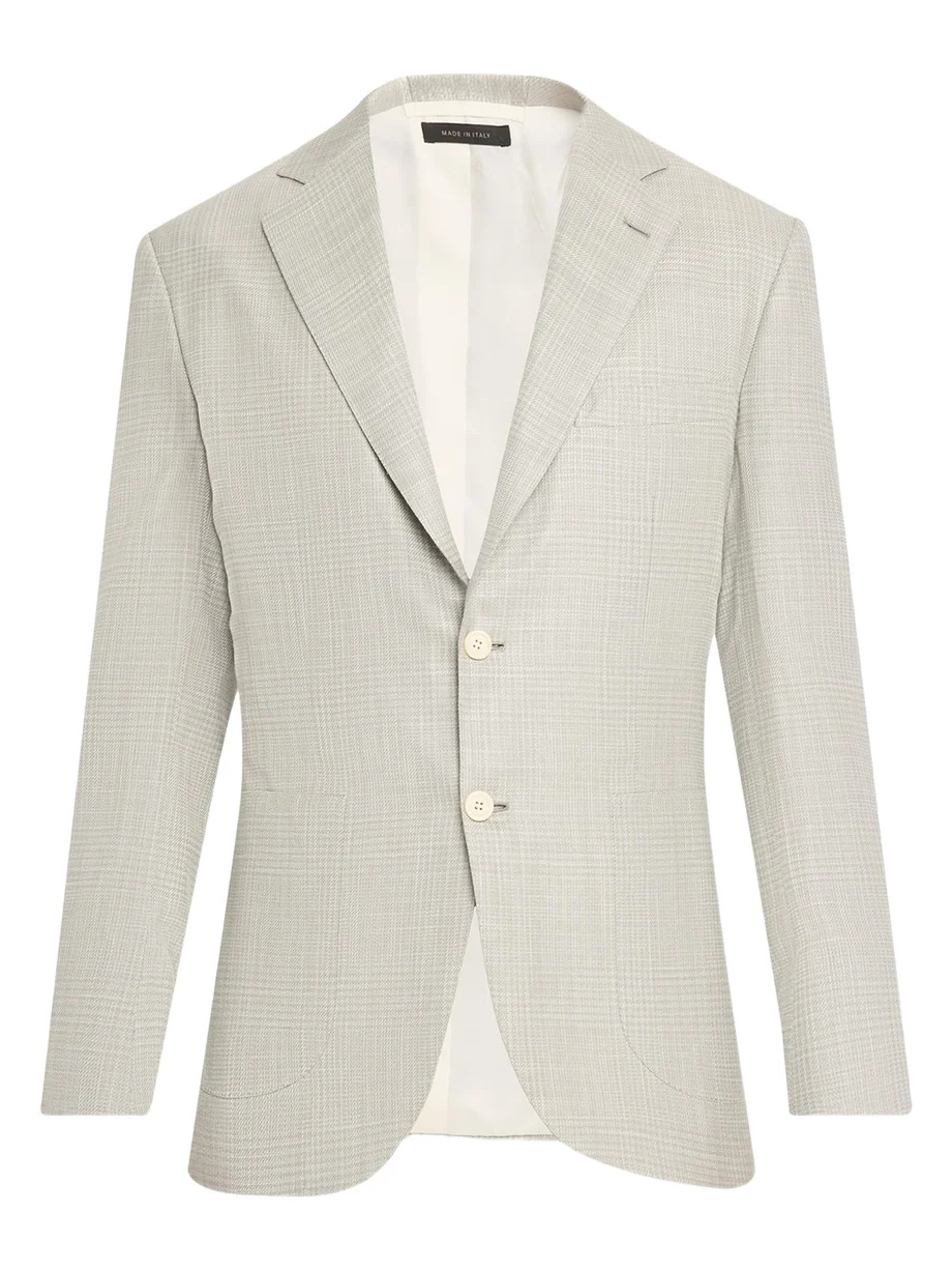 Men's Wool Plume Plaid Single-Breasted Sport Coat