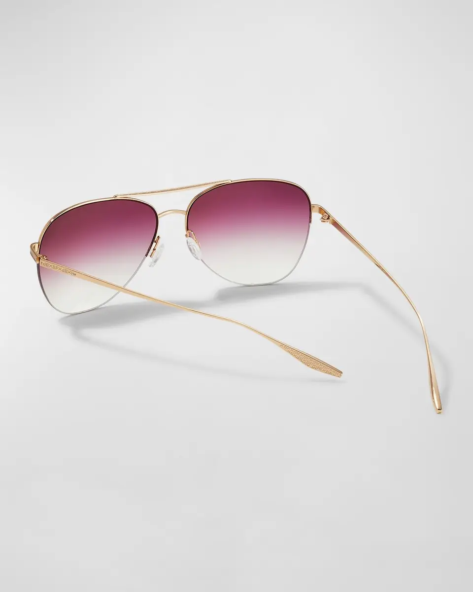 BARTON PERREIRA Chevalier Semi-Rimless Metal Aviator Sunglasses | Thumbnail 2 BARTON PERREIRA Chevalier Semi-Rimless Metal Aviator Sunglasses | Thumbnail 2