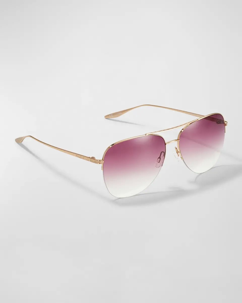 BARTON PERREIRA Chevalier Semi-Rimless Metal Aviator Sunglasses | Thumbnail 3 BARTON PERREIRA Chevalier Semi-Rimless Metal Aviator Sunglasses | Thumbnail 3