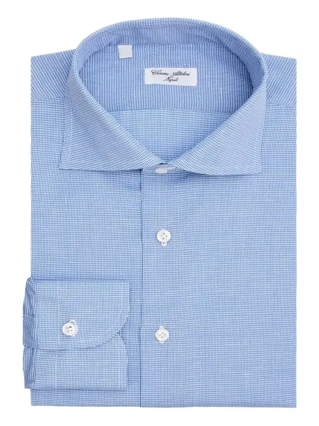 Men's Micro-Check Cotton-Linen Shirt Men's Micro-Check Cotton-Linen Shirt