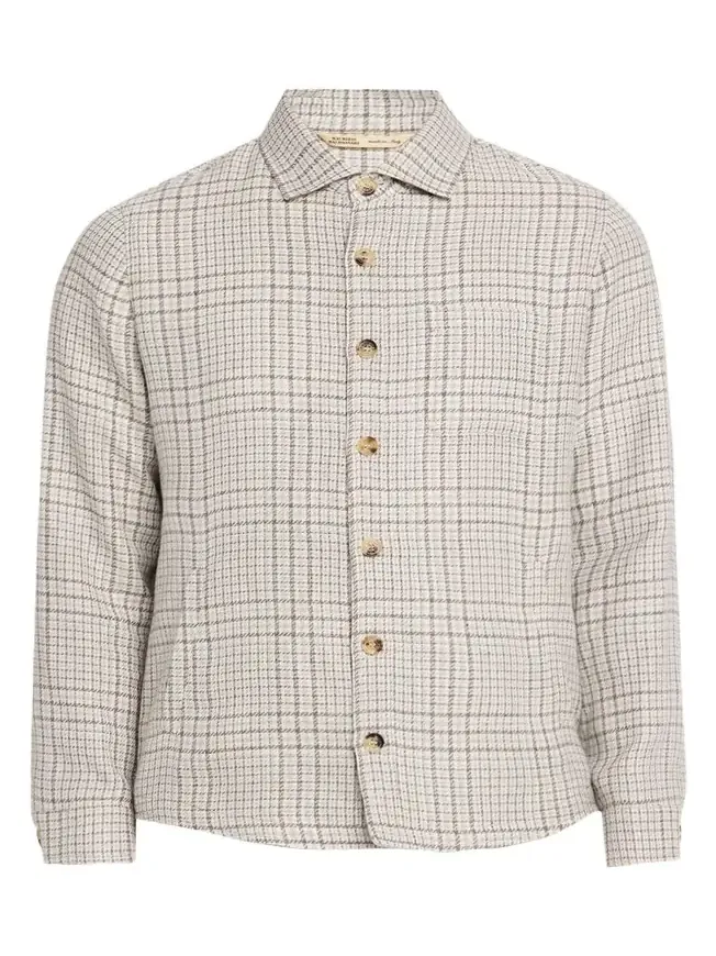 Men's Linen, Silk and Wool Overshirt with Pockets Men's Linen, Silk and Wool Overshirt with Pockets
