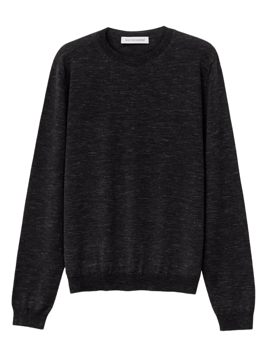 Iris Von Arnim Men's Wool, Silk and Linen Crewneck Sweater