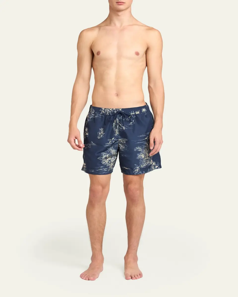Moncler Men's Tropical Print Swim Shorts | Thumbnail 2