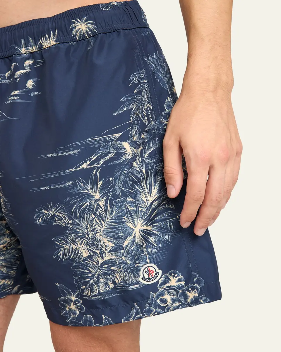 Moncler Men's Tropical Print Swim Shorts | Thumbnail 4