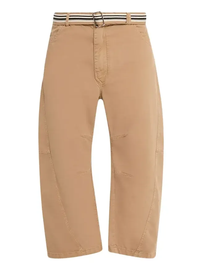 Men's Cotton Belted Barrel-Leg Pants Men's Cotton Belted Barrel-Leg Pants