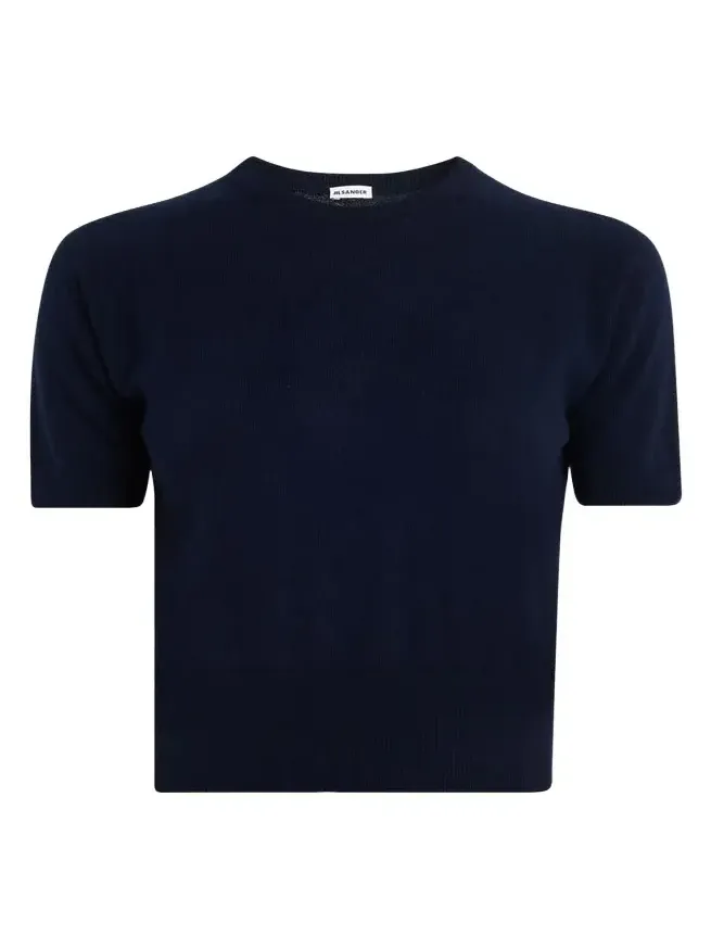 Wool-Cashmere Knit Short-Sleeve T-Shirt Wool-Cashmere Knit Short-Sleeve T-Shirt