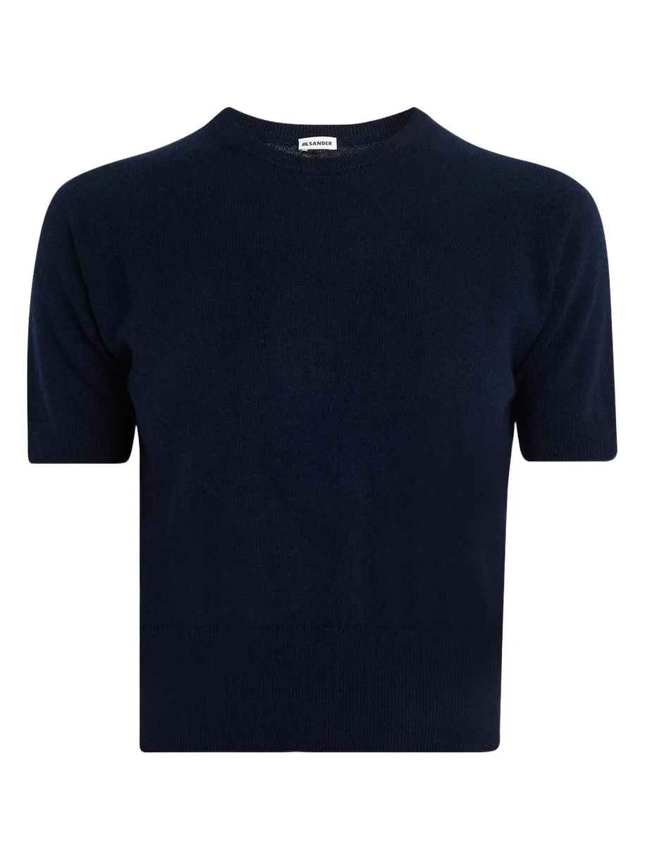 Jil Sander Wool-Cashmere Knit Short-Sleeve T-Shirt