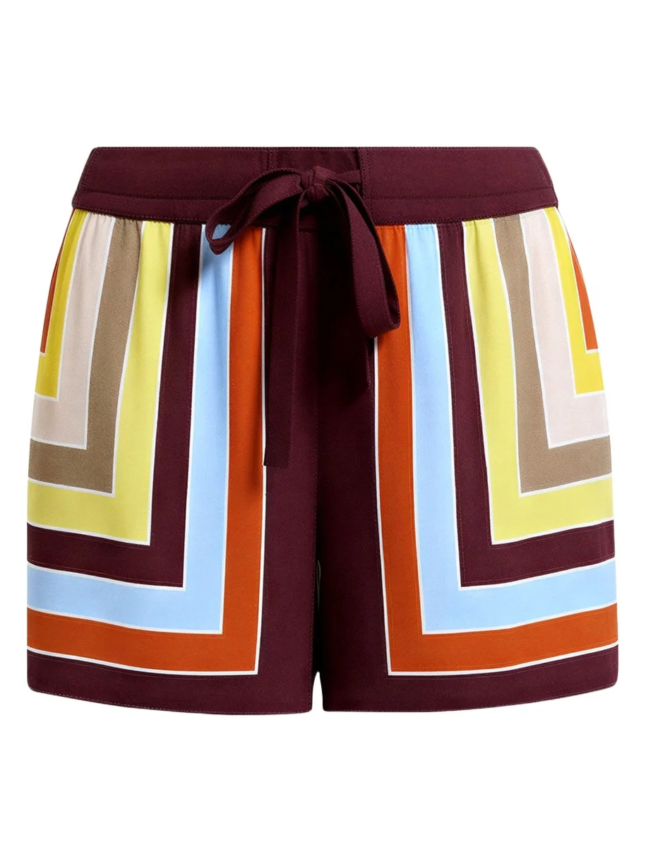 Delfine Geometric-Print Silk Shorts Delfine Geometric-Print Silk Shorts
