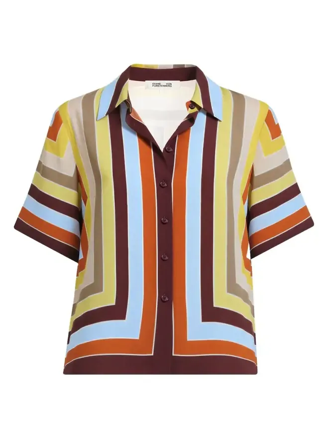 Alexa Striped Silk Shirt Alexa Striped Silk Shirt